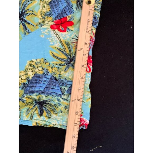 George Men’s Hawaiian Camp Shirt Size 3XL, Tropical Flamingo Coconut Trees - Picture 5 of 8